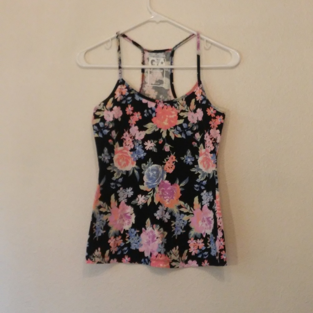 GARAGE Floral Print Racer Back Tank
